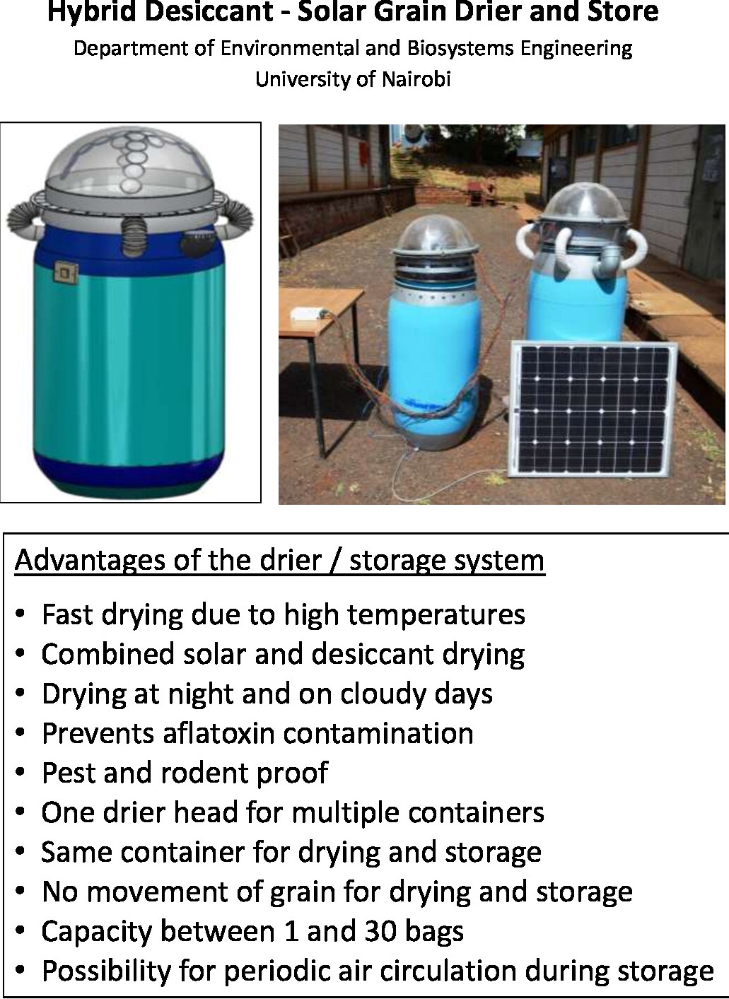 Hybrid Desiccant Solar Grain Drier and Store DEPARTMENT OF